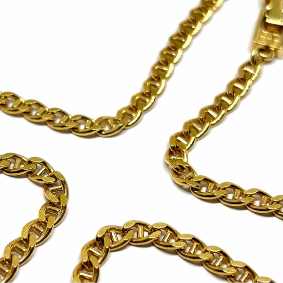 Vintage 90’s Gold Tone Givenchy Cuban Link Small Chain Necklace 9” - Picture 2 of 8